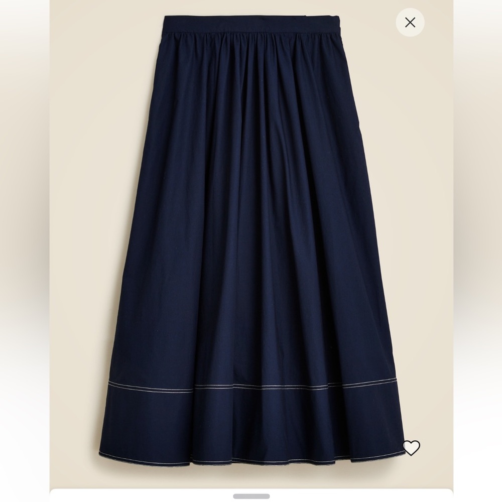 J.Crew contrast stitch midi skirt